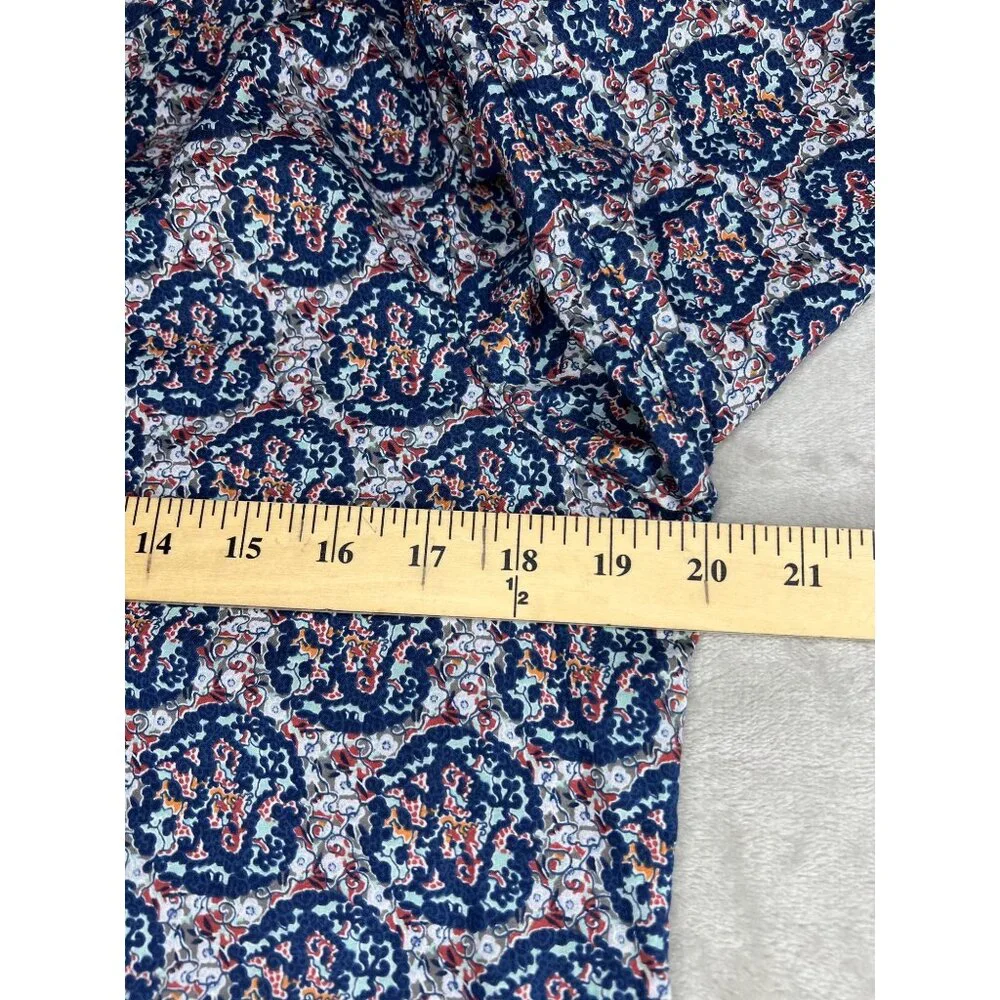 Lands End Womens Floral Pattern Button-Up Blouse Pleated Back Size 6 - Picture 8 of 11